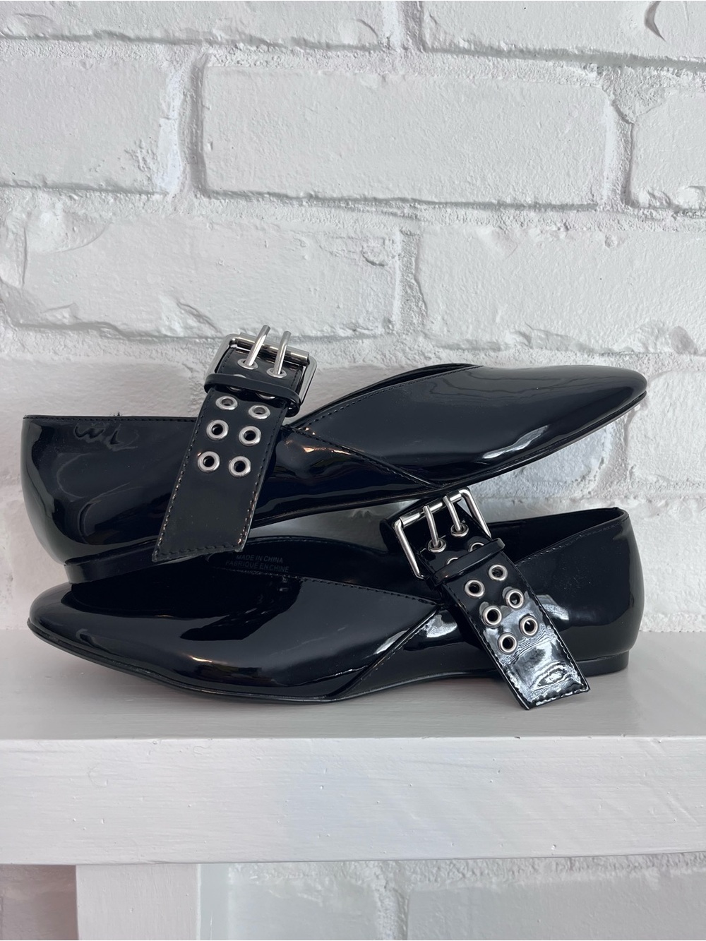 Joe Fresh Black Patent Mary Jane Loafers with Buckle - Picture 4 of 7